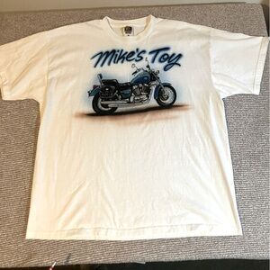Vintage Hand airbrushed motorcycle shirt “Mikes Toy”